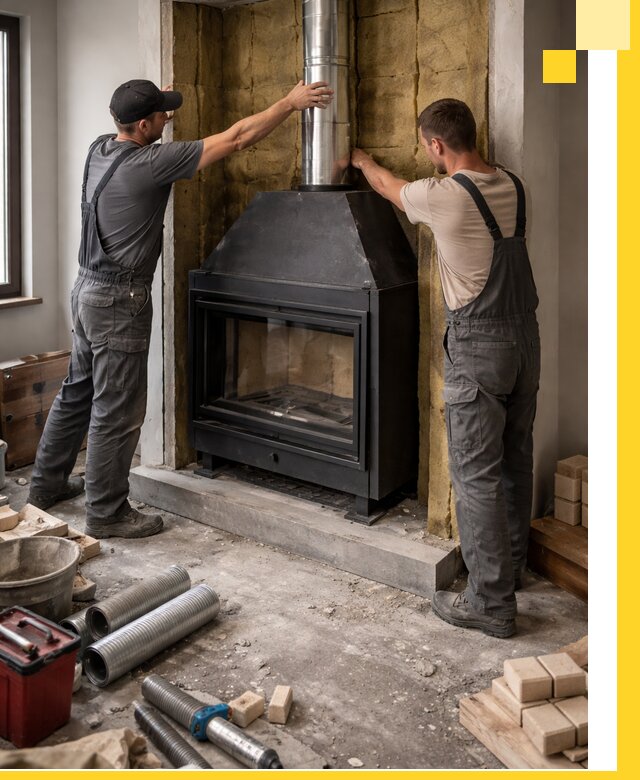 Изготовление и монтаж закрытых каминов в Мценске под ключ