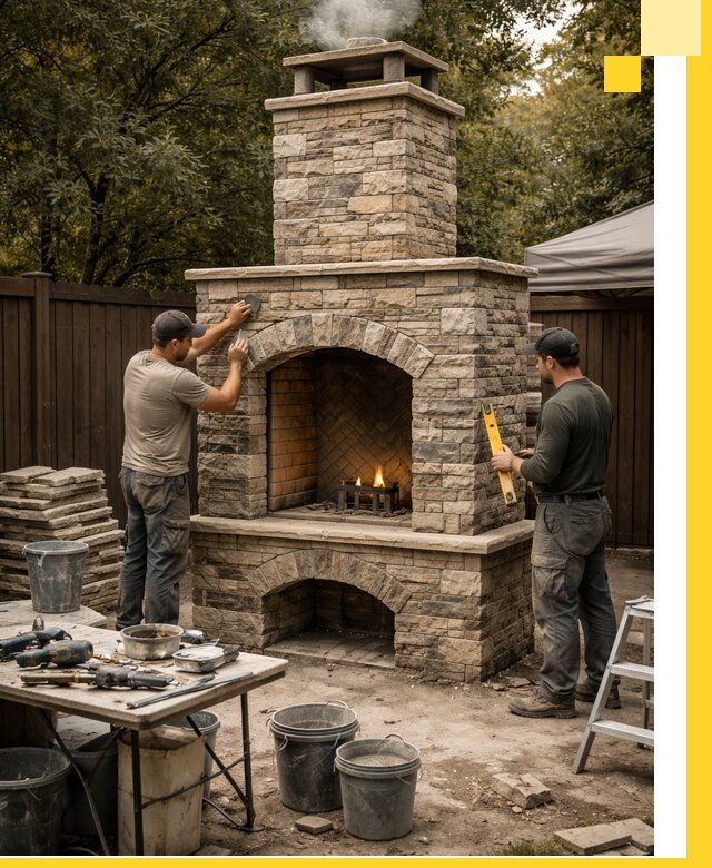 Проектирование и установка уличных каминов в Мценске