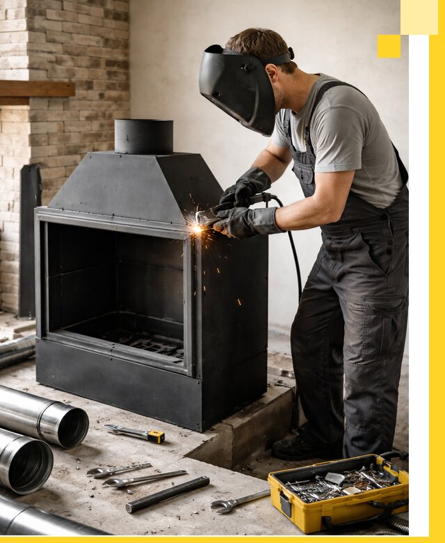 Продажа и установка металлических каминов в Мценске под ключ