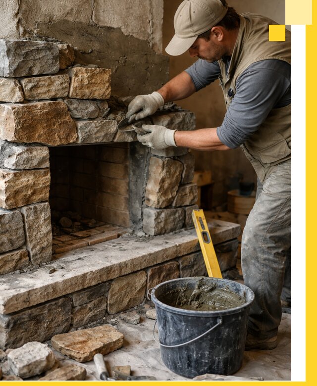 Изготовление и установка каменных каминов под ключ в Мценске