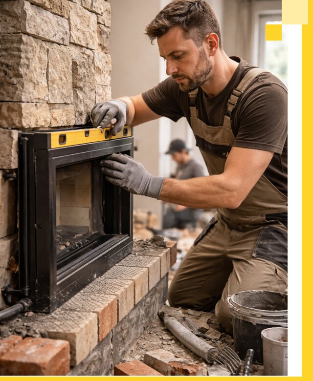 Дровяные камины под ключ в Мценске: монтаж, обустройство