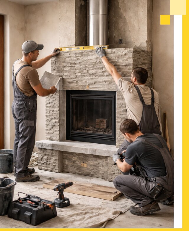 Профессиональный монтаж каминов под ключ в Мценске для дома