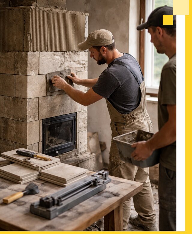 Профессиональная облицовка печей в Мценске: керамика и камень