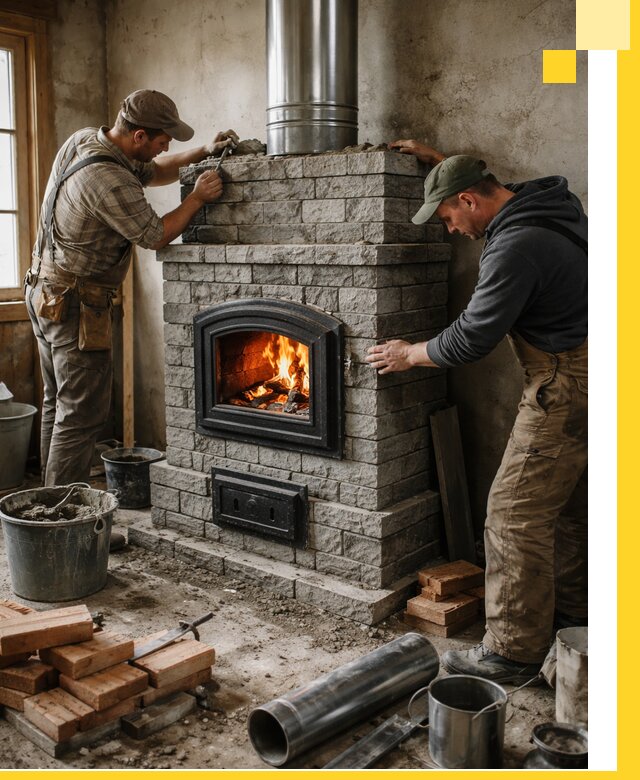 Производство, поставка и монтаж дровяных печей в Мценске