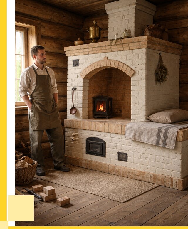 Русские печи с лежанкой под ключ в Мценске от 151905 р. ЭриданМцн