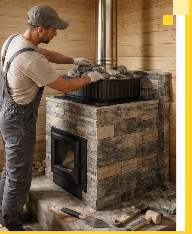 Печи для парной в Мценске, производство, монтаж и обслуживание