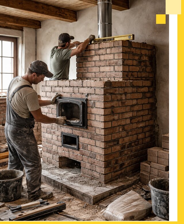 Печи для загородного дома под ключ в Мценске — монтаж и сервис