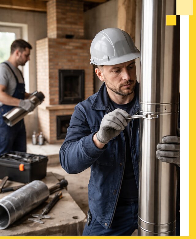 Профессиональный монтаж дымоходов для печей в Мценске