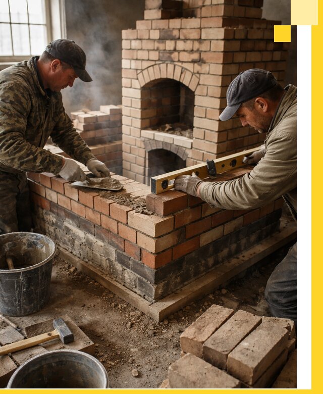 Изготовление и монтаж печей и каминов из кирпича в Мценске