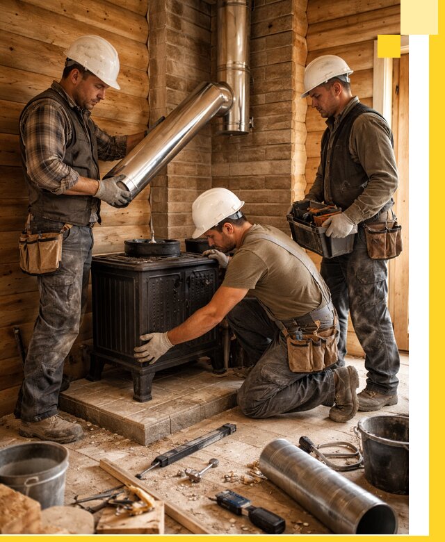 Профессиональный монтаж банных печей и дымоходов в Мценске