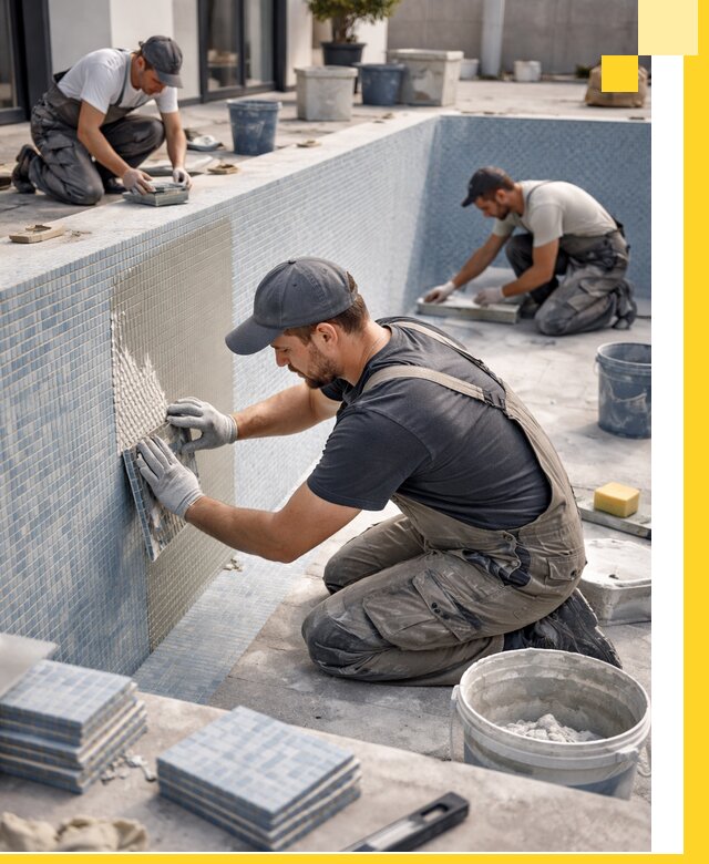 Облицовка бассейнов в Мценске плитка мозаика гидроизоляция