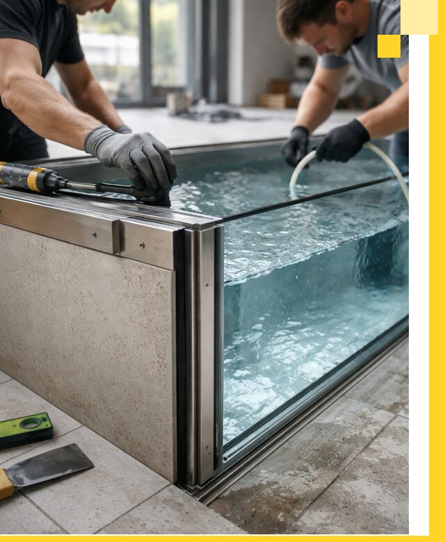 Проектирование и монтаж стеклянных бассейнов в Мценске