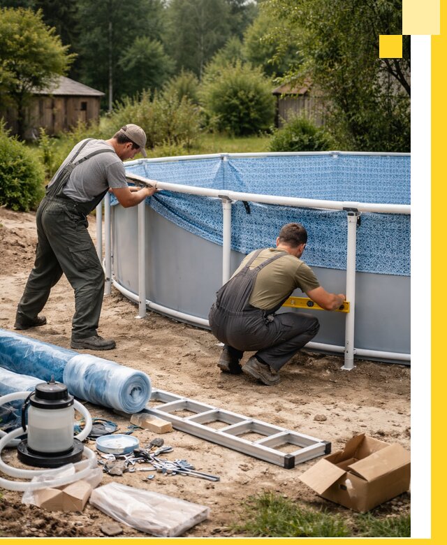 Установка и монтаж каркасных бассейнов в Мценске под ключ