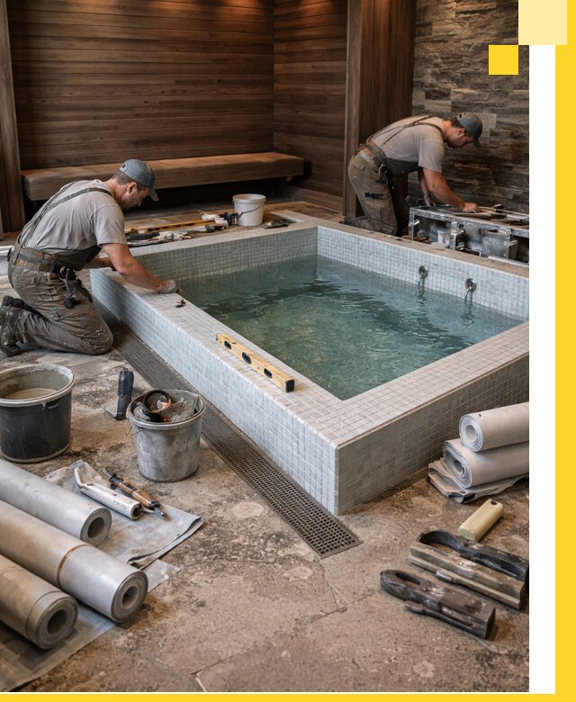 Установка и строительство бассейнов для сауны в Мценске