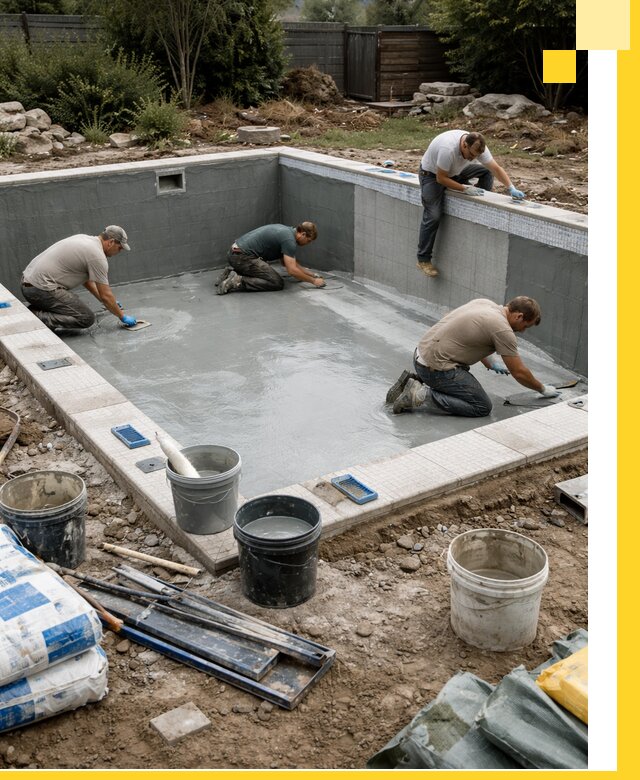 Изготовление и монтаж чаши бассейна под ключ в Мценске