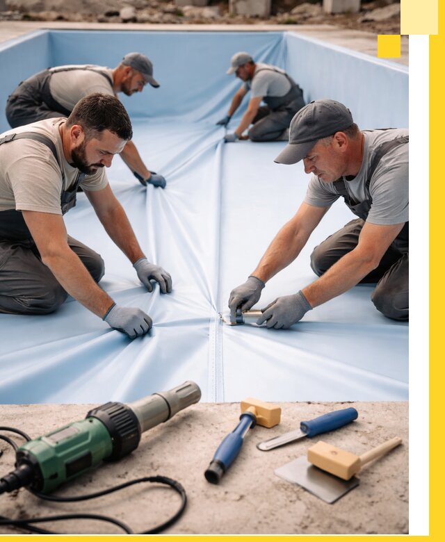 ПВХ пленка для бассейнов с монтажом и гарантией в Мценске