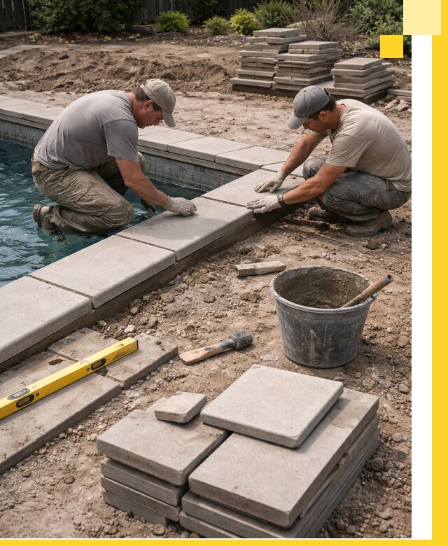 Установка и изготовление копингового камня для бассейнов в Мценске