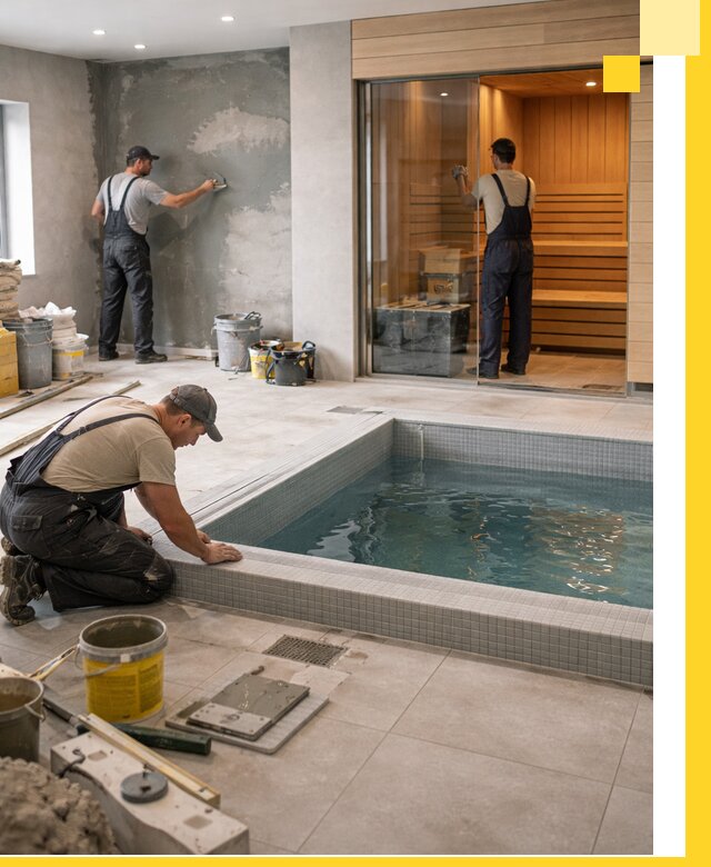 Проектирование и строительство сауны с бассейном в Мценске