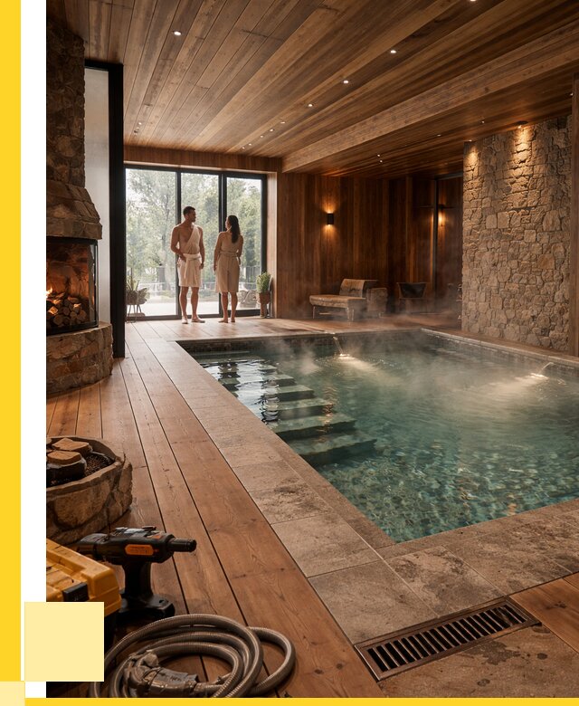 Проекты бань с бассейном под ключ в Мценске от 75953 р., ЭриданМцн