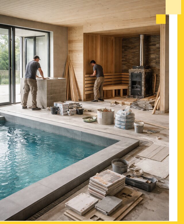 Проектирование и строительство бань с бассейном в Мценске