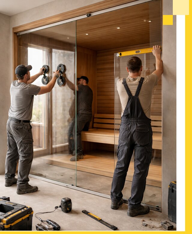 Производство и монтаж стеклянных саун под ключ в Мценске