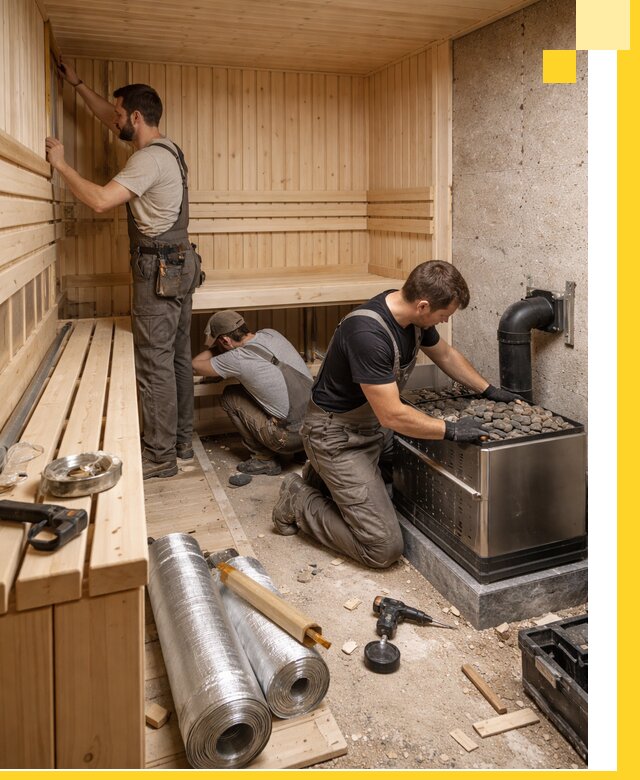 Индивидуальные сауны на заказ в Мценске под ключ, проект и монтаж