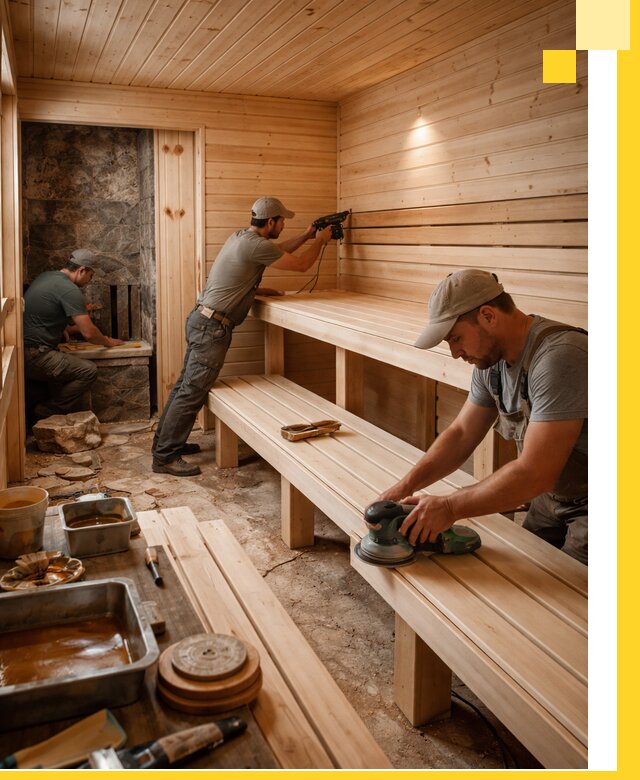 Профессиональная отделка бань в Мценске под ключ, с гарантией