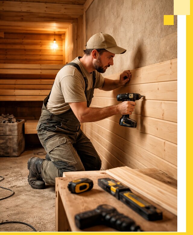 Профессиональная внутренняя отделка бани в Мценске под ключ