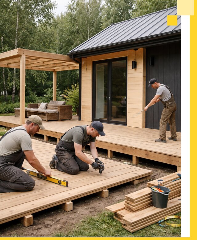 Строительство бань с террасой и бассейном под ключ в Мценске