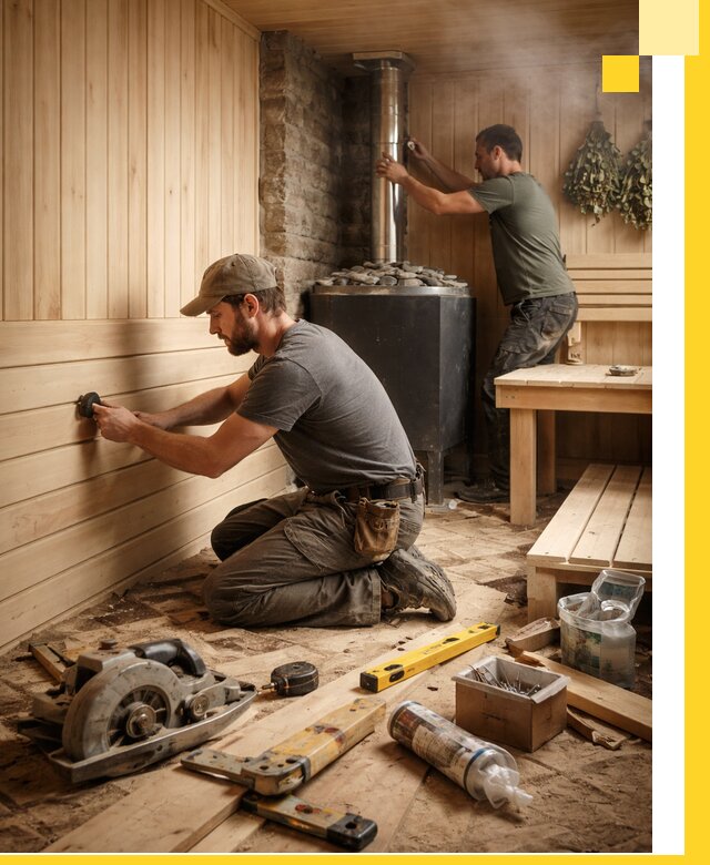 Полное строительство и оснащение парных под ключ в Мценске