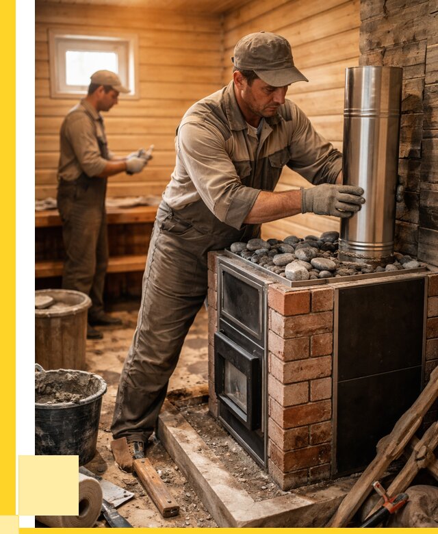 Монтаж печи в бане под ключ в Мценске от 20254 р. | ЭриданМцн