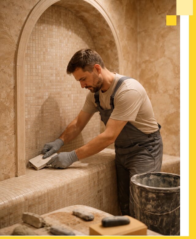 Профессиональная отделка хамамов с мозаикой под ключ в Мценске