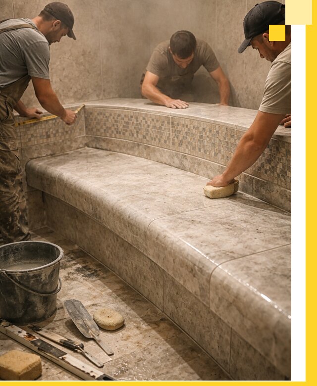 Изготовление и установка сидений для хамама в Мценске